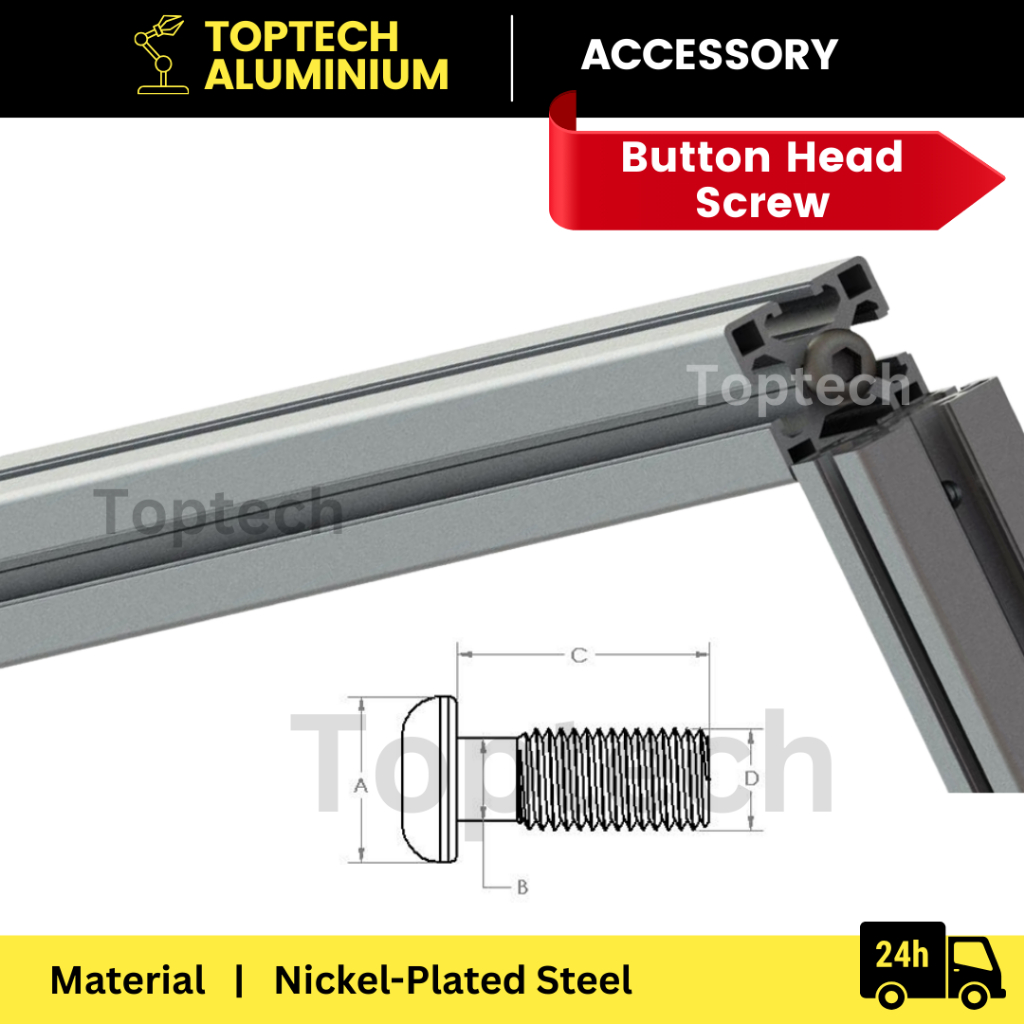 [Ready Stock/Fast Delivery]Button Head Screw for Aluminium Profile for ...