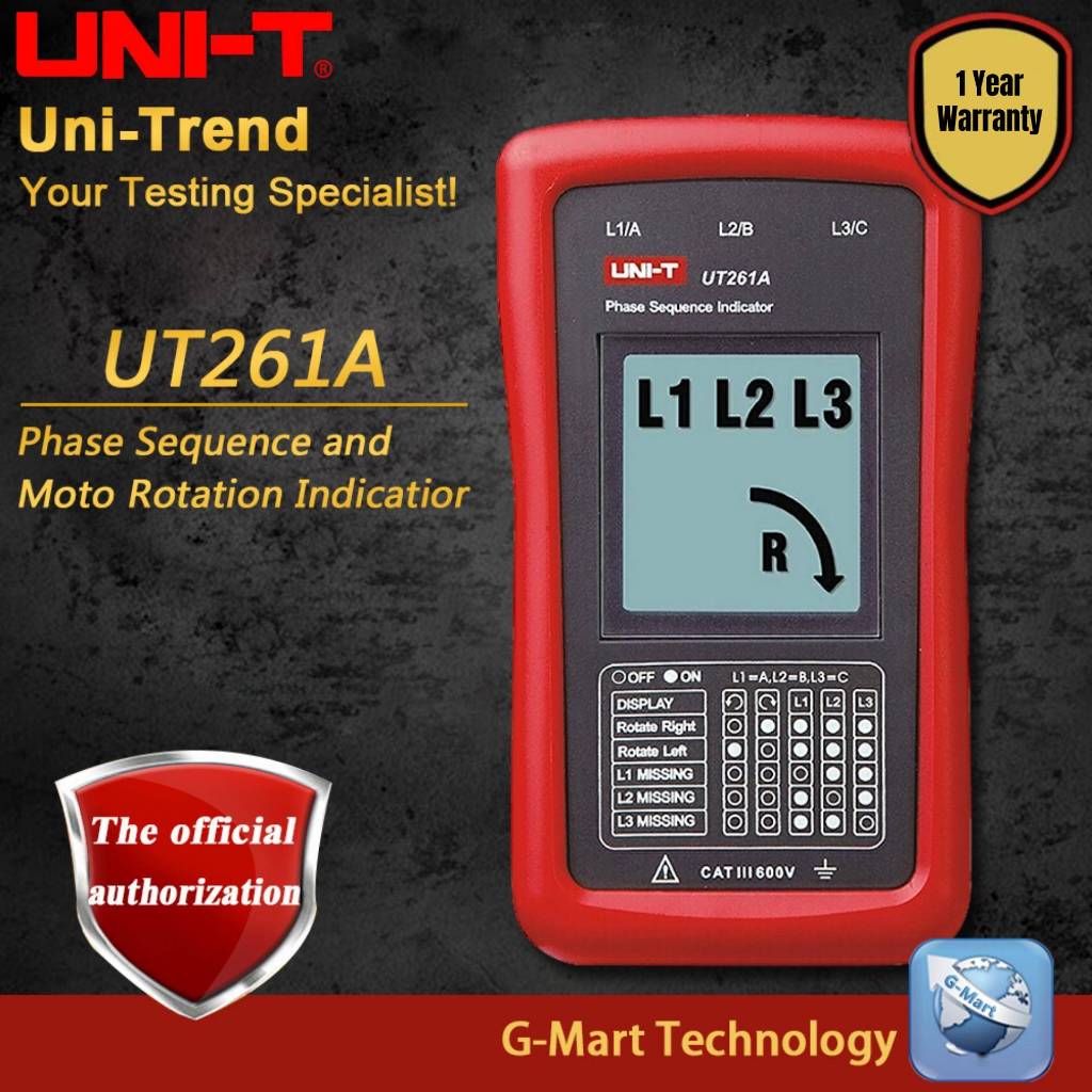 UNI-T UT261A Phase Sequence and Motor Rotation Indicatior | Shopee Malaysia