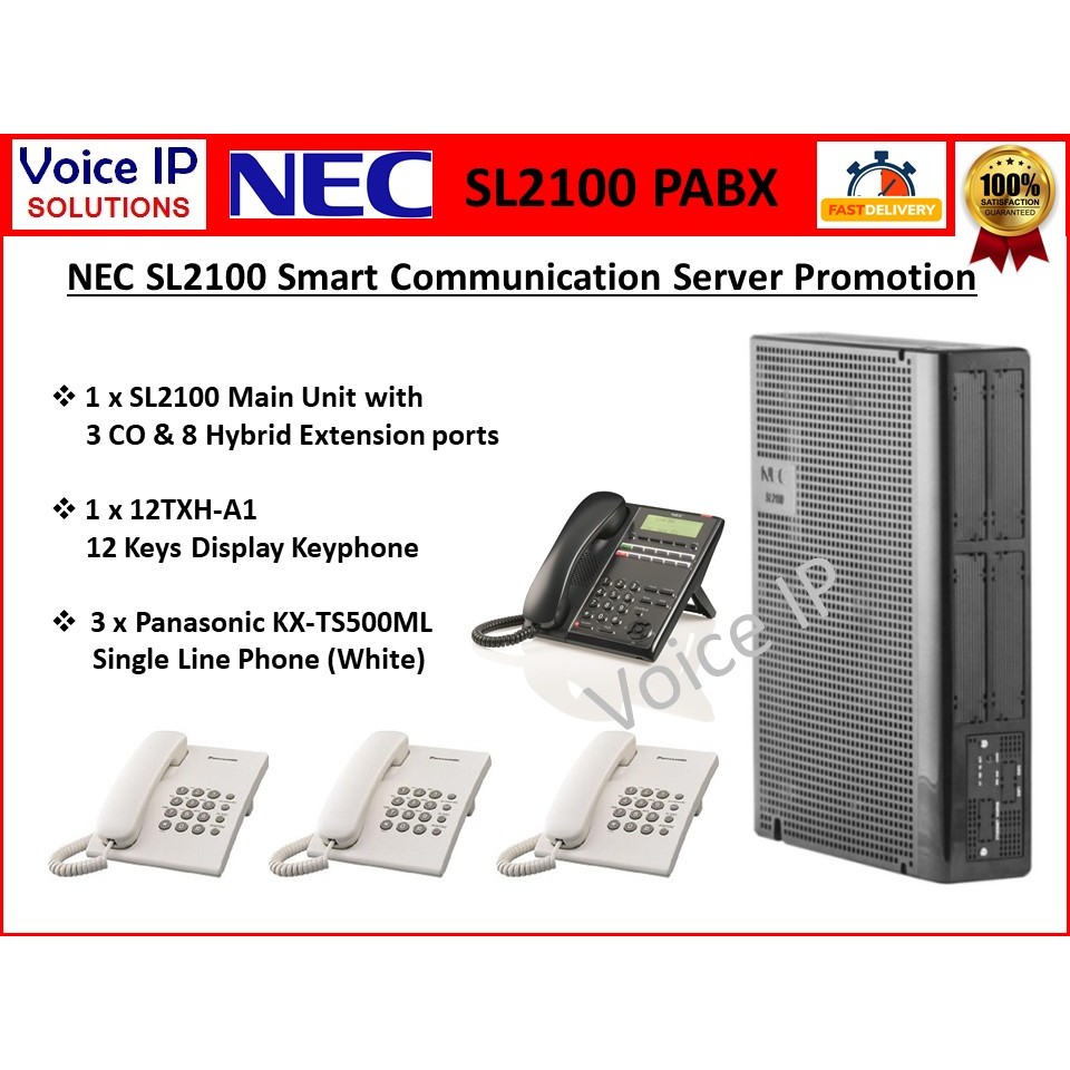 NEC SL2100 Keyphone System/ PABX/ Smart Communication Server | Shopee ...