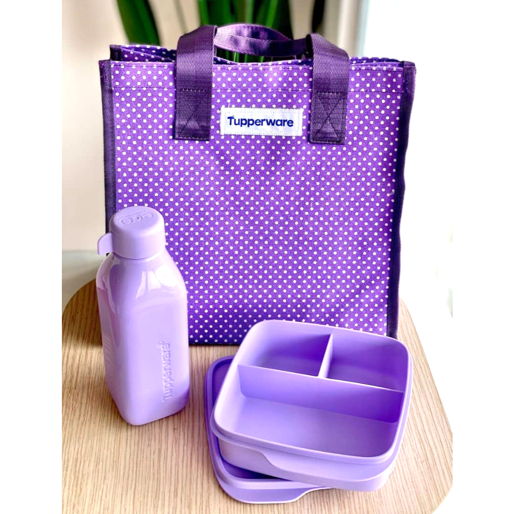 Tupperware My Lunch Purple Set - LolliTup Lollytup 550ml / Square Eco ...