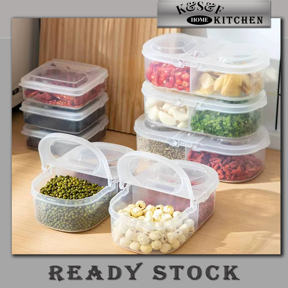 ( Ready Stock ) 500/600ML Spice Storage Box Condiment Boxes Transparent ...