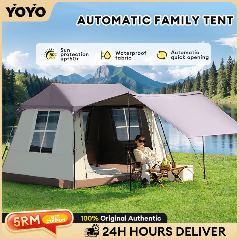 Outdoor Village 13 Family Tent Automatic Tent A-Frame Ridge Tent ...