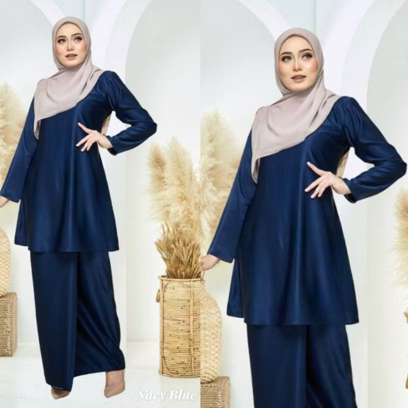 💥(SIZE XS-5XL) KURUNG RIAU MODEN PLAIN RAYA 2025 BRIDESMAID SEDONDON NAVY BLUE | BABY BLUE | TEAL BLUE | ROYAL BLUE
