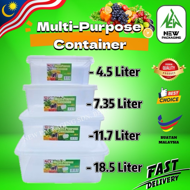 🔥NCI Rectangular Multi-Purpose Container🔥 with Lid Bekas Makanan Food ...
