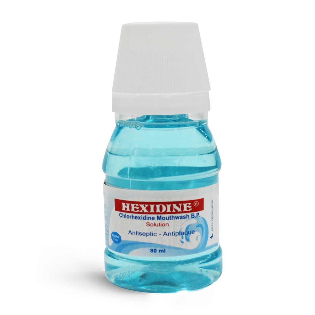HEXIDINE Chlorhexidine Mouthwash B.P Solution (Antiseptic) 80ml ...