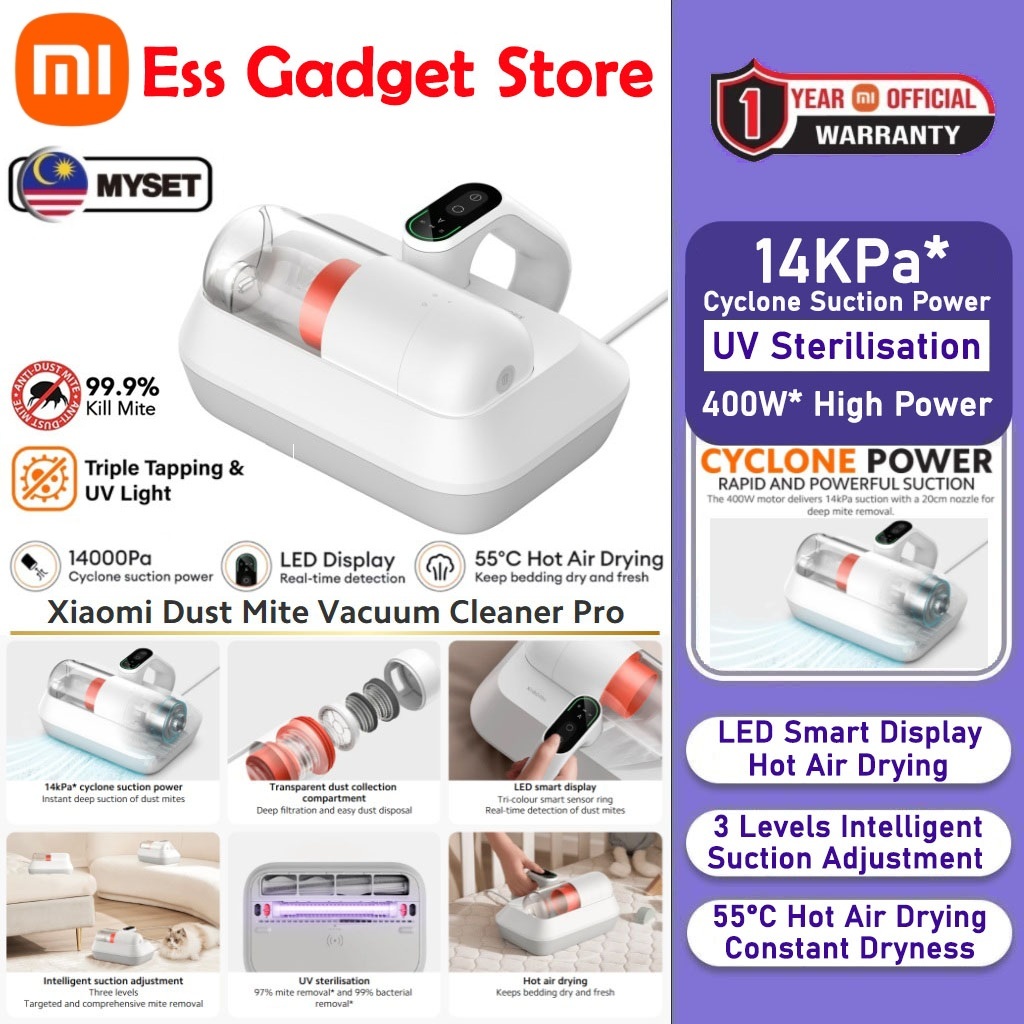 MYSET Xiaomi Dust Mite Vacuum Cleaner Pro EU 14kPa Power UV ...