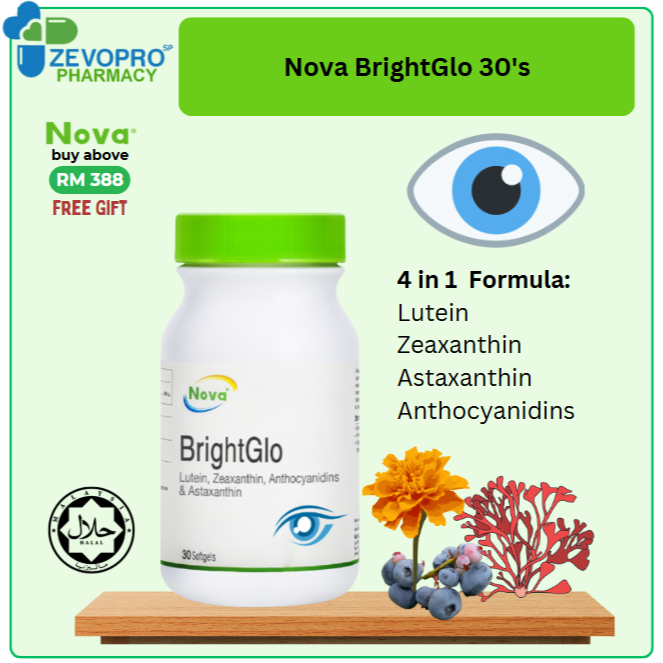 Nova BrightGlo 30's [Exp 12/2026] Eye Supplement | Shopee Malaysia
