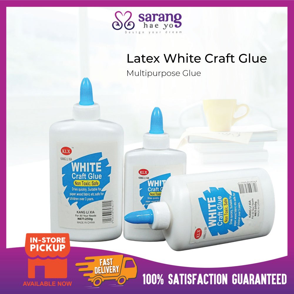 Latex White Craft Glue Multipurpose Glue Gam Putih Gum Kayu Serbaguna ...