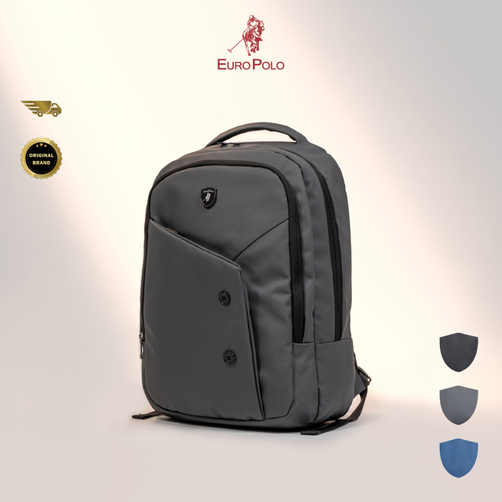 Euro Polo Travel Nylon Laptop Backpack with Unique Button Design - EBK ...