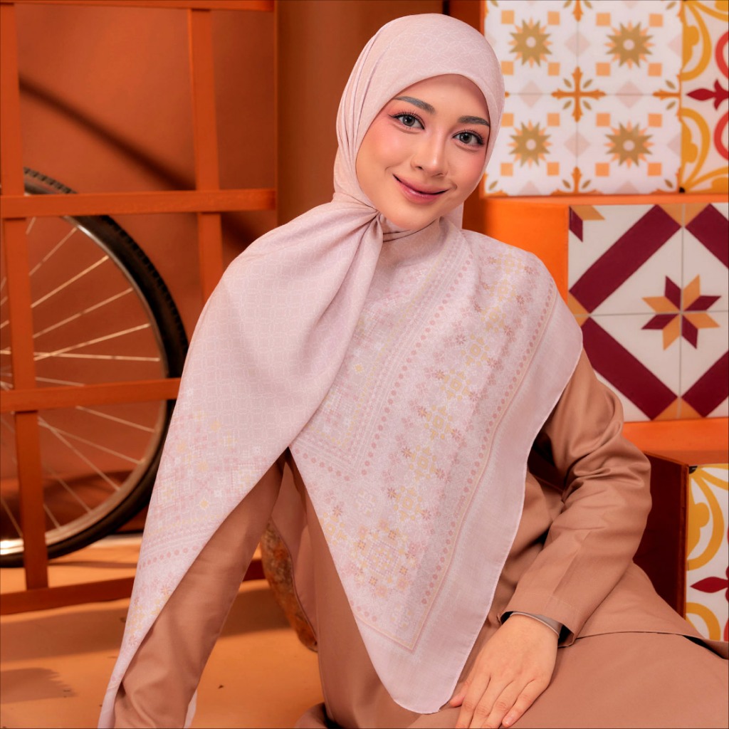 [BYSIMAA] TUDUNG BAWAL MAHRANI - COTTON VOILE | TAK JARANG | SENANG BENTUK | SQUARE | HIJAB | BIDANG 50 60 | PRINTED