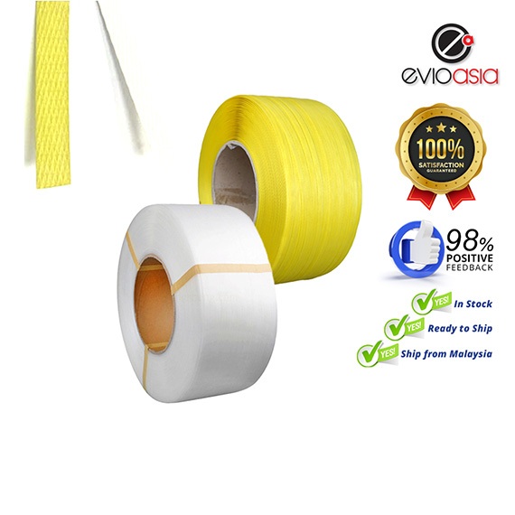 Yellow/White PP Strapping Band 12mm x 0.7mm x 1800m – Eco-Friendly ...