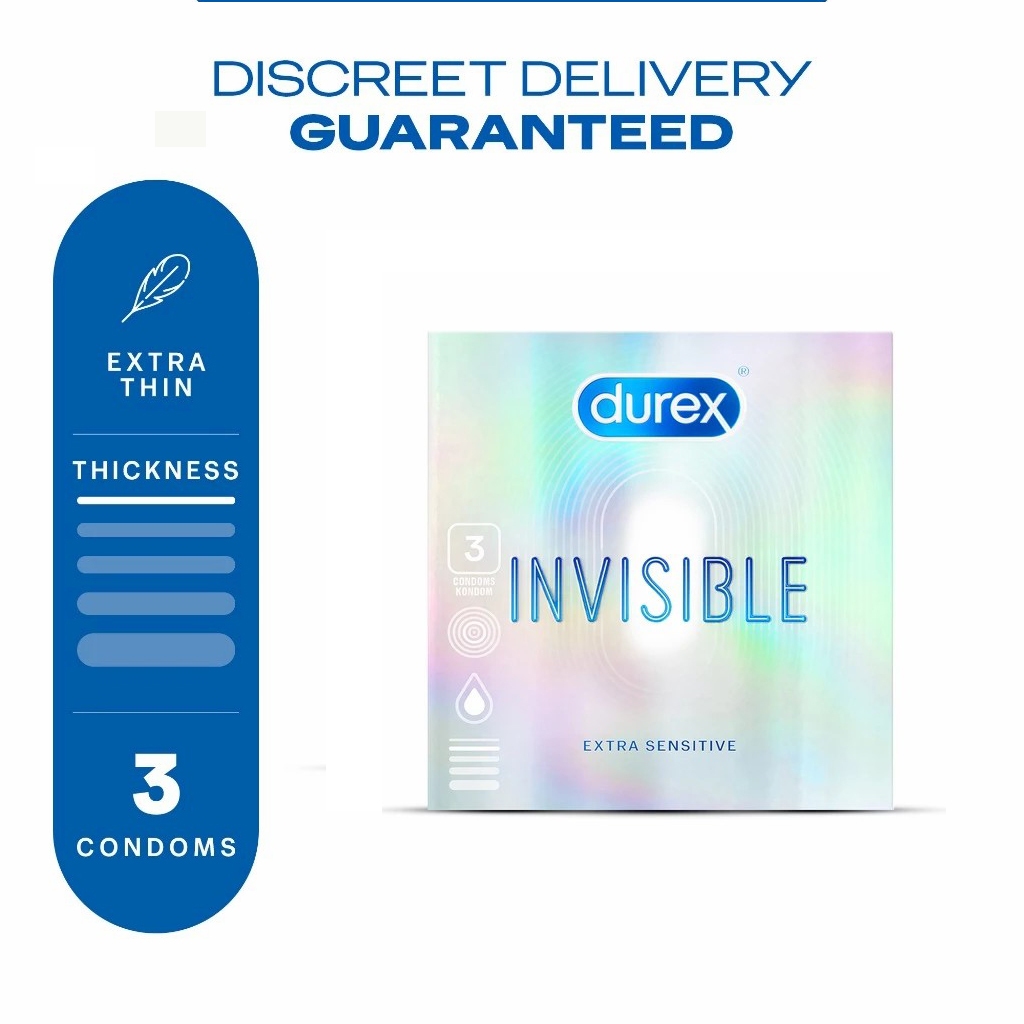 Durex Condoms Invisible Extra Thin Extra Sensitive Lubricated Condoms ...