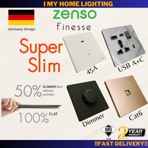 [SIRIM]ZENSO Finesse Black White Champagne Crystal Grey 45A Dimmer Cat ...