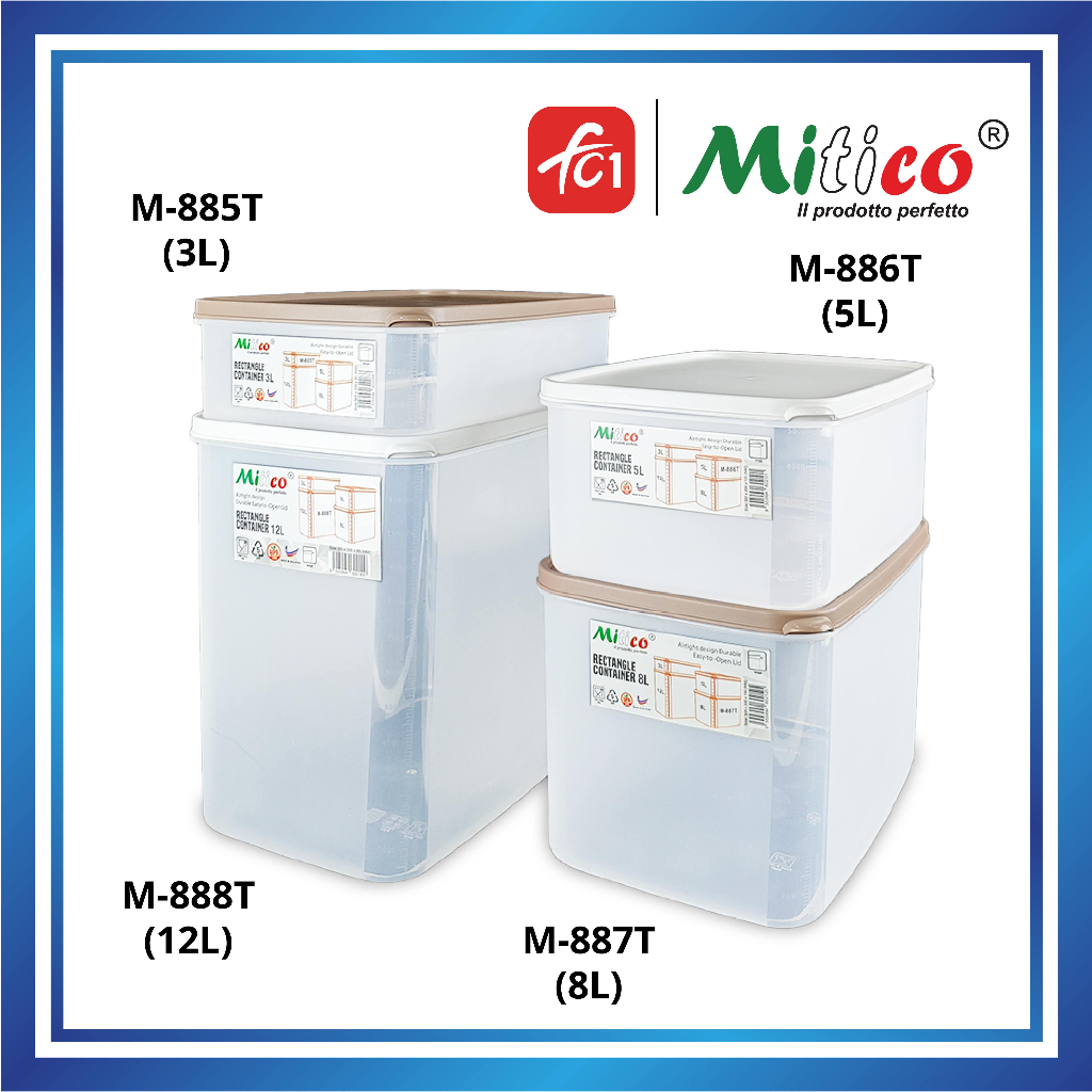 Mitico Premium Airtight Rectangle Storage Stackable Container / Bekas ...
