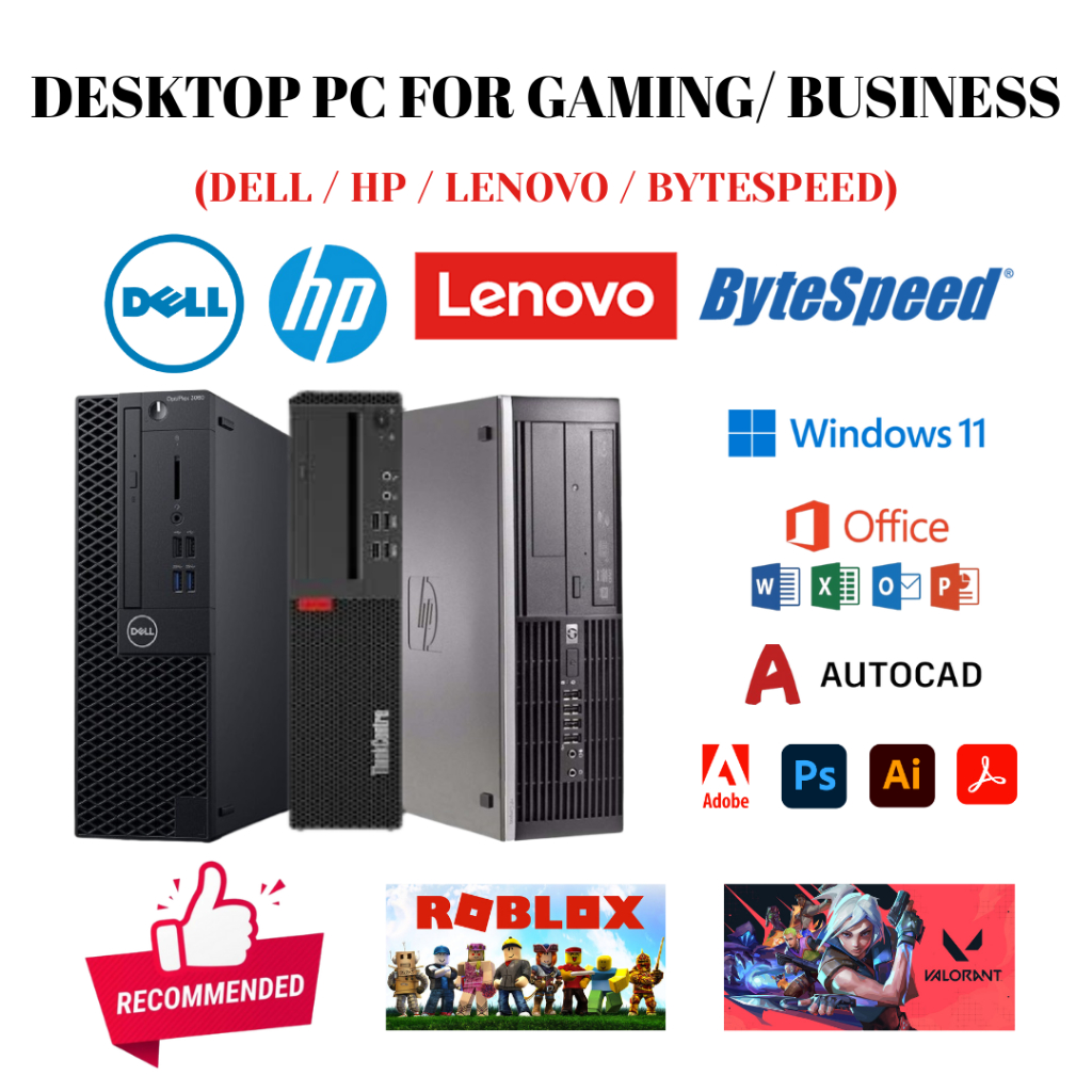 DESKTOP PC INTEL i5/i7 2nd, 3rd, 6th, 7th, 8th GEN FOR OFFICE, EDITING ...