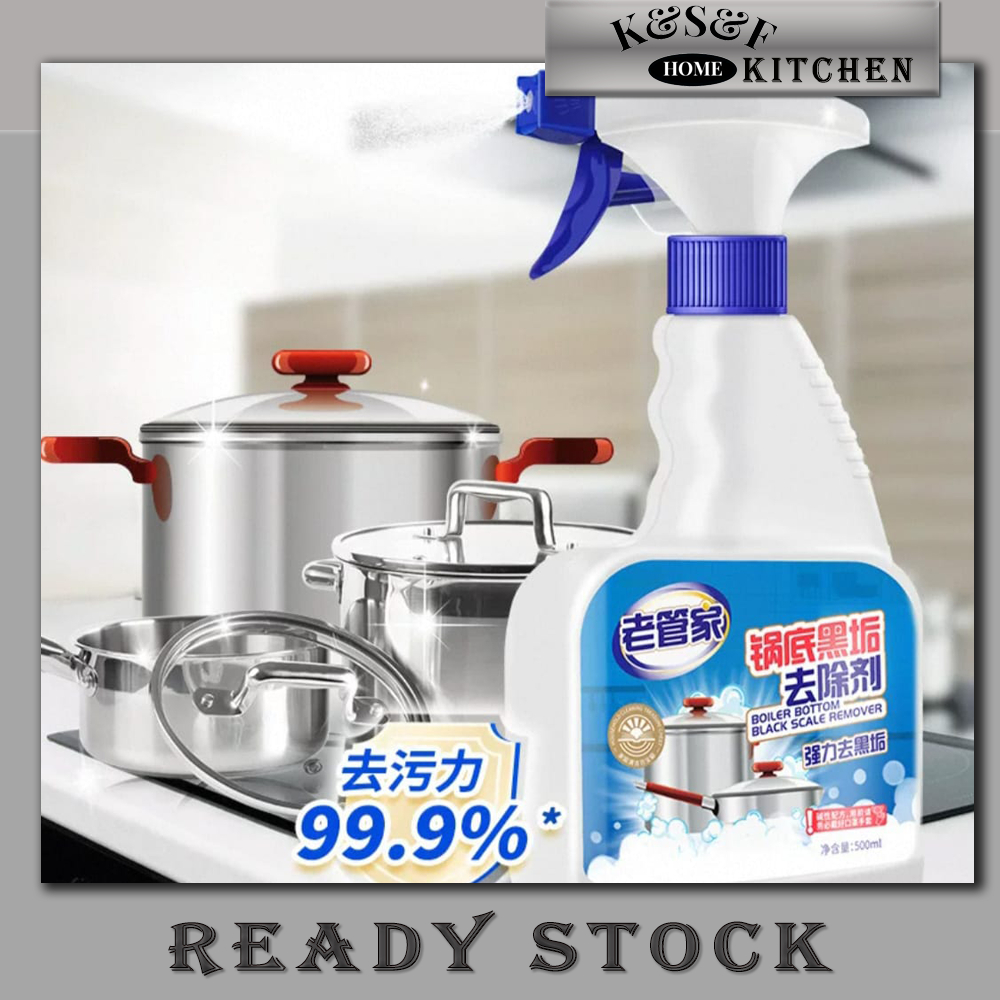 500ml Pot Bottom Black Scale Remover Spot Stainless Steel Bubble Clean ...