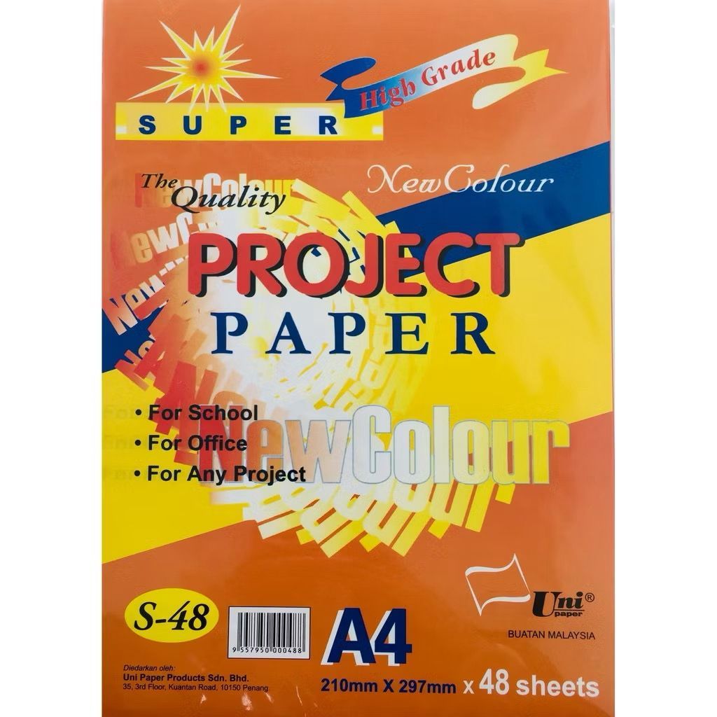 A4 Colour Paper Project Paper 48 Sheets Mixed Assorted Color 80gsm S48 ...