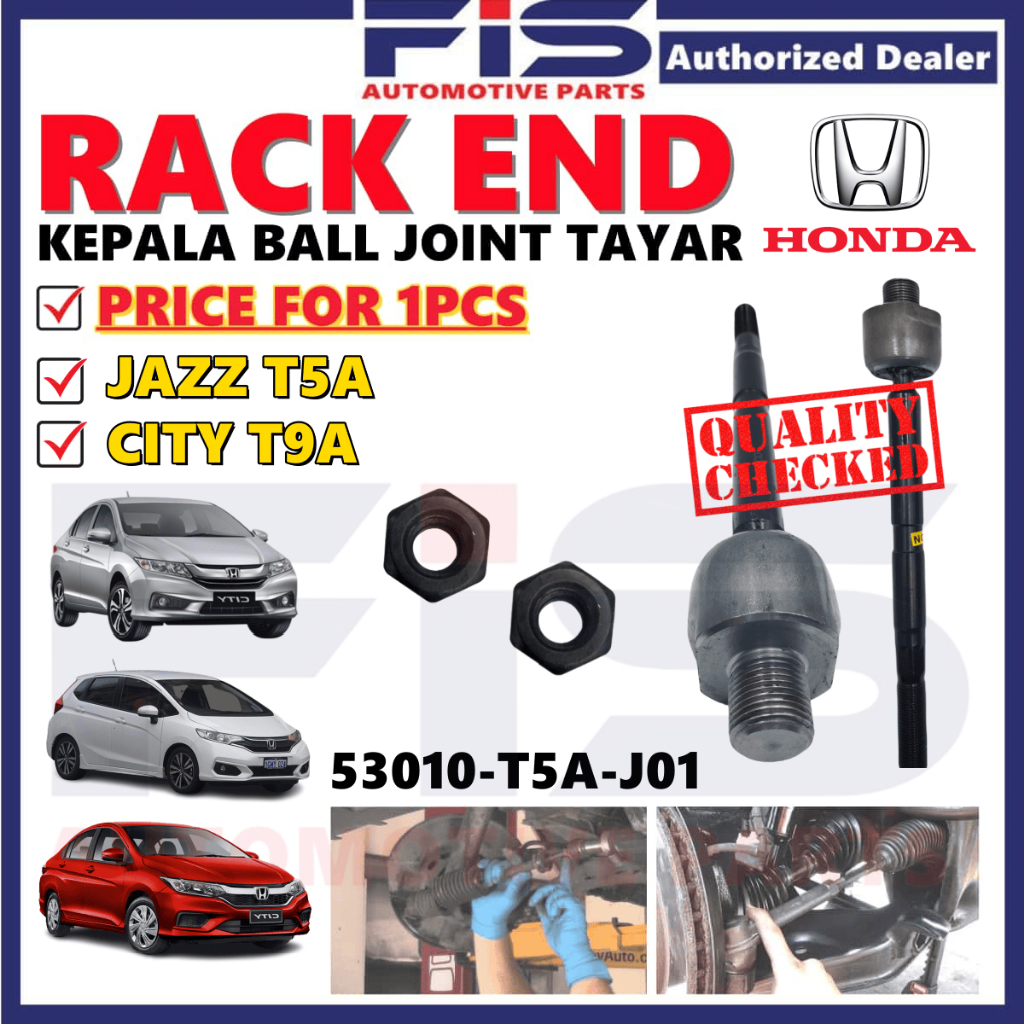 FIS Car Steering Rack End Tie Rod Inner Honda Jazz T5A City T9A Kepala ...