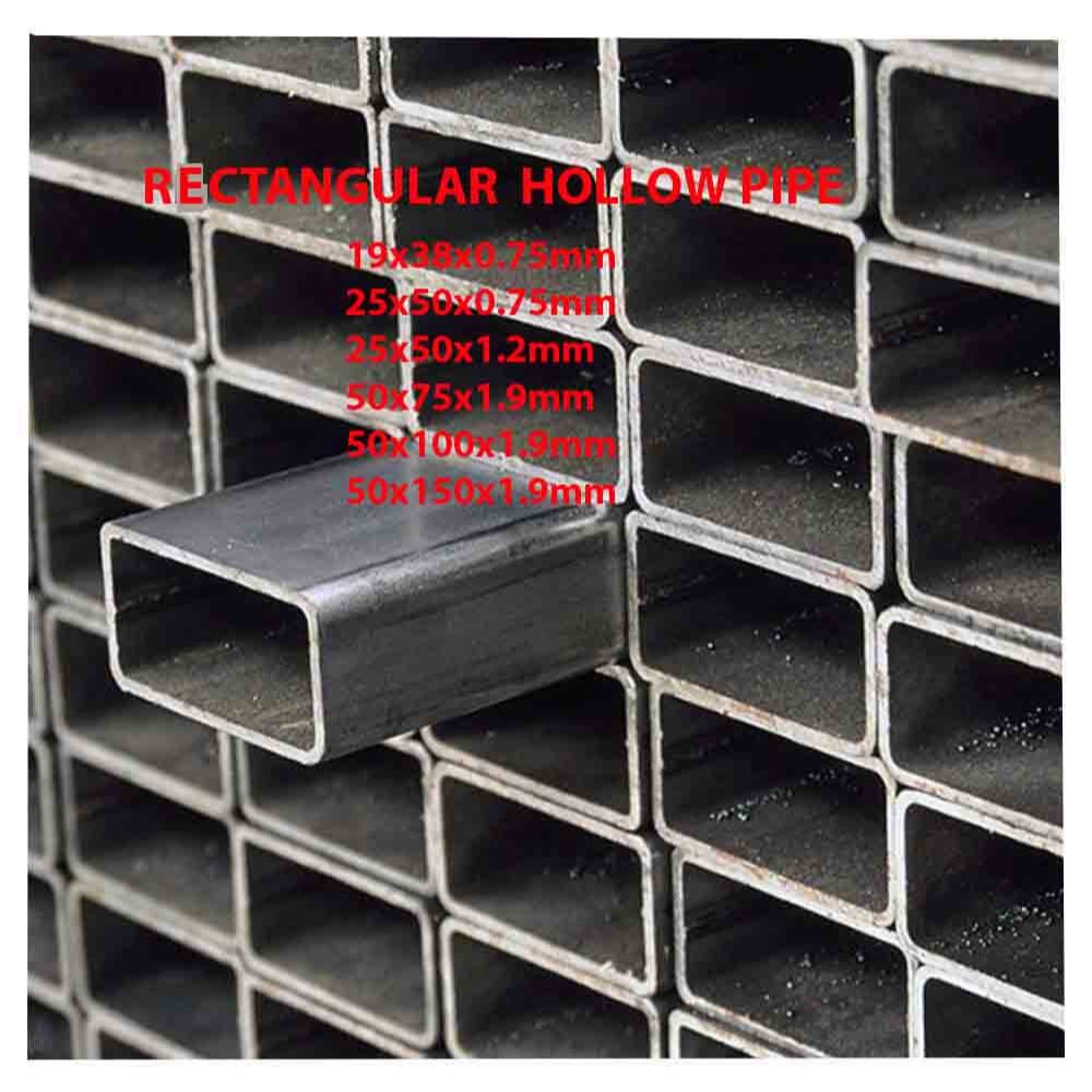 [ 1 pcs cut in half 3m x 2 pcs ] Mild Steel Rectangular Hollow Pipe ...