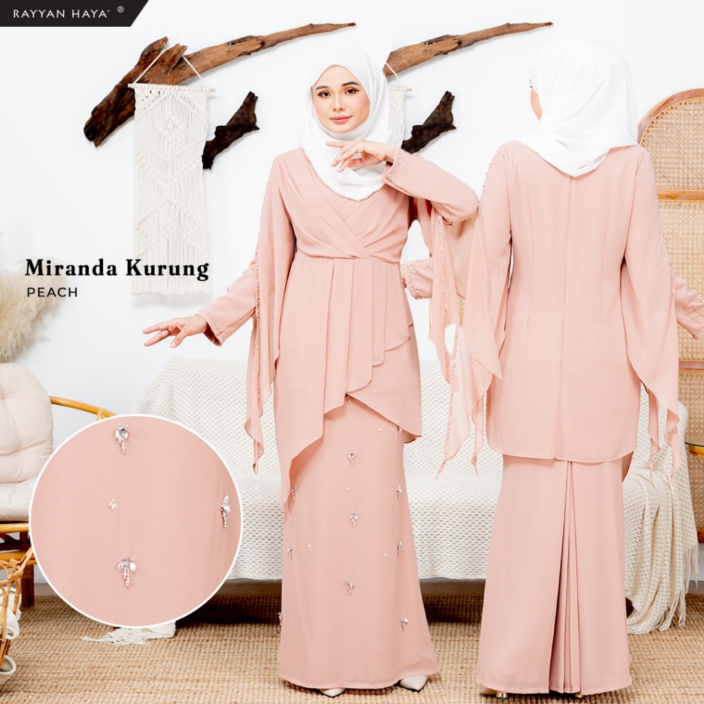 NEW ARRIVAL Rayyan Haya' Miranda Chiffon Kurung Beads (READYSTOCK) Muslimah Plus Size Super Comfy