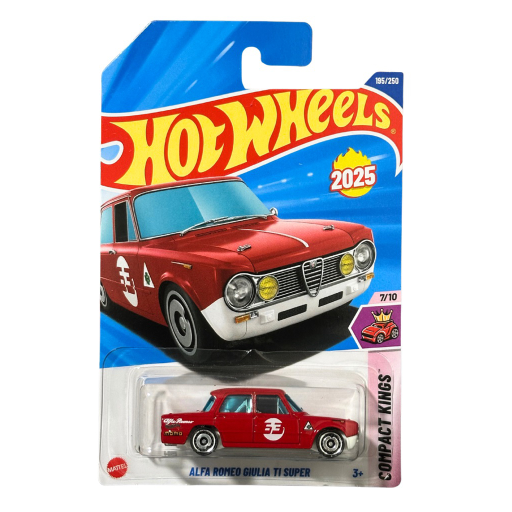 Hot Wheels Alfa Romeo Giulia Ti Super 1:64 - Compact Kings 7/10, Rot Mit Momo Logo