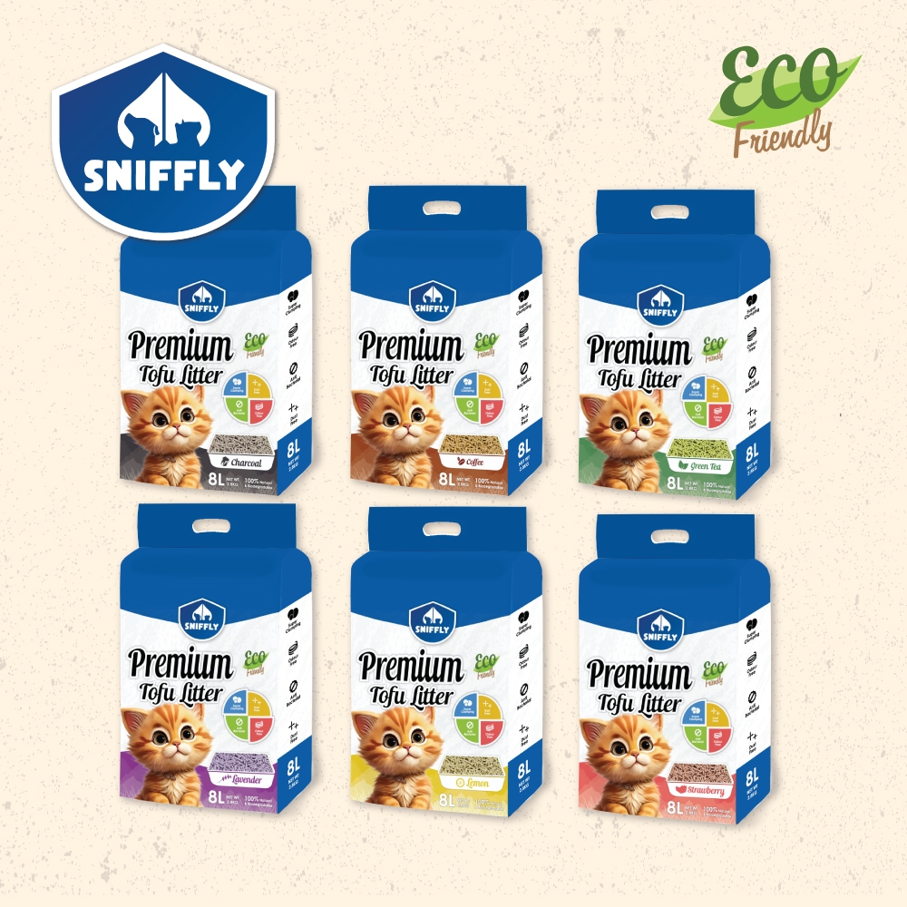6 PACKS/CTN Sniffly Premium Clumping Tofu Cat Litter 8L/2.8kg Pasir ...