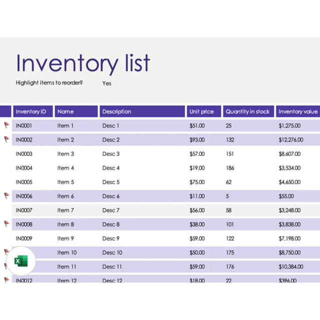 Bundle of Inventory list & Stock Check Editable Excel Sheets | Shopee ...