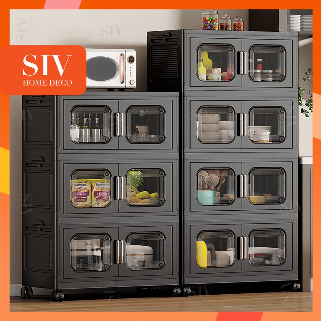 【90cm Jumbo】SIV Plastic Kitchen Storage Cabinet Rack Organizer For ...