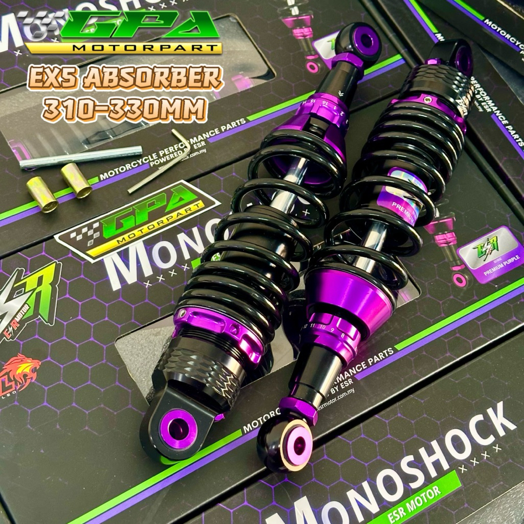 ESR RACING ADJUSTABLE ABSORBER PURPLE 310-330MM EX5 DREAM | Shopee Malaysia
