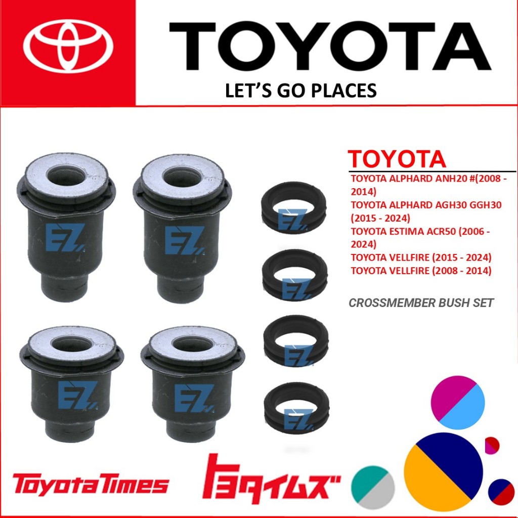 [8 IN 1] - FRONT CROSSMEMBER SUBFRAME BUSH SET TOYOTA ALPHARD VELLFIRE ...