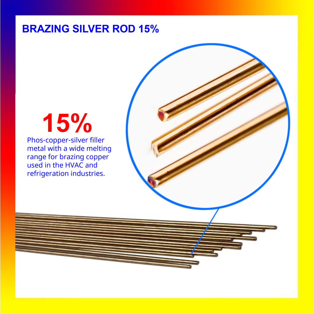 Silver Rod 15% Brazing Rod 15% 15 Silver Phos Copper Brazing Alloy Rod ...