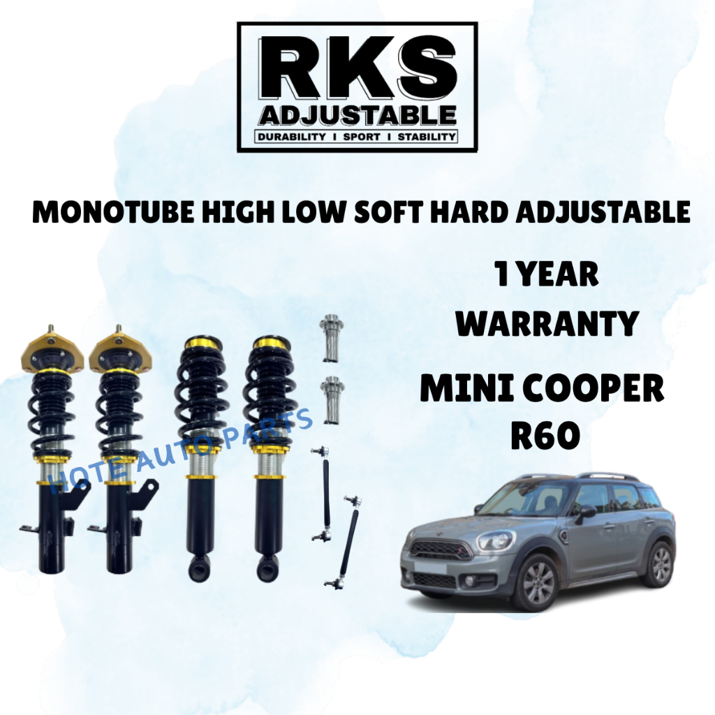 MINI COOPER R60 ADJUSTABLE ABSORBER SET RKS 1 YEAR WARRANTY (2011-2016 ...