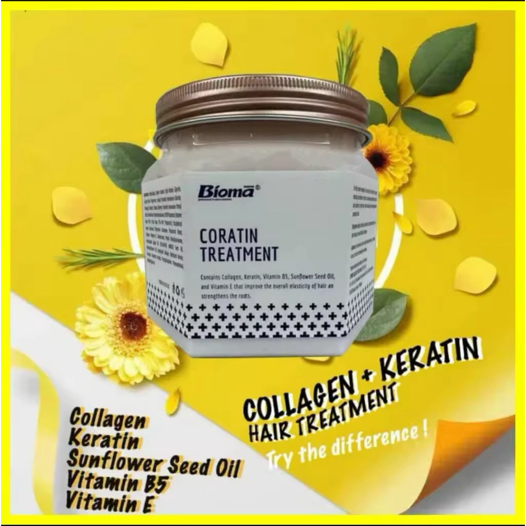 Bioma Coratin Treatment Hair Mask Restores Damaged Hair Moisture Boost ...