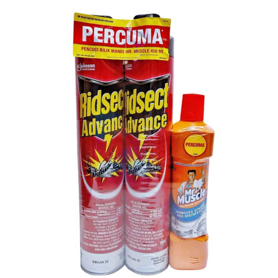 RIDSECT ADVANCE Aerosol 720ML*2 Free Mr Muscle Bathroom Cleanser 450ml ...