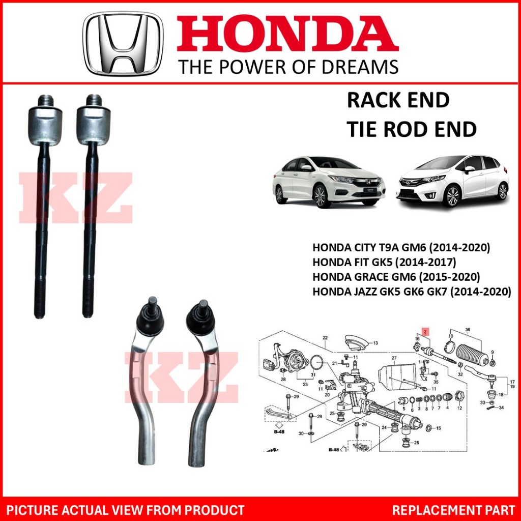 HONDA CITY T9A GM6 GM7 JAZZ GK T5A 2014-2020 4 IN 1 SET -RACK END/TIE ...