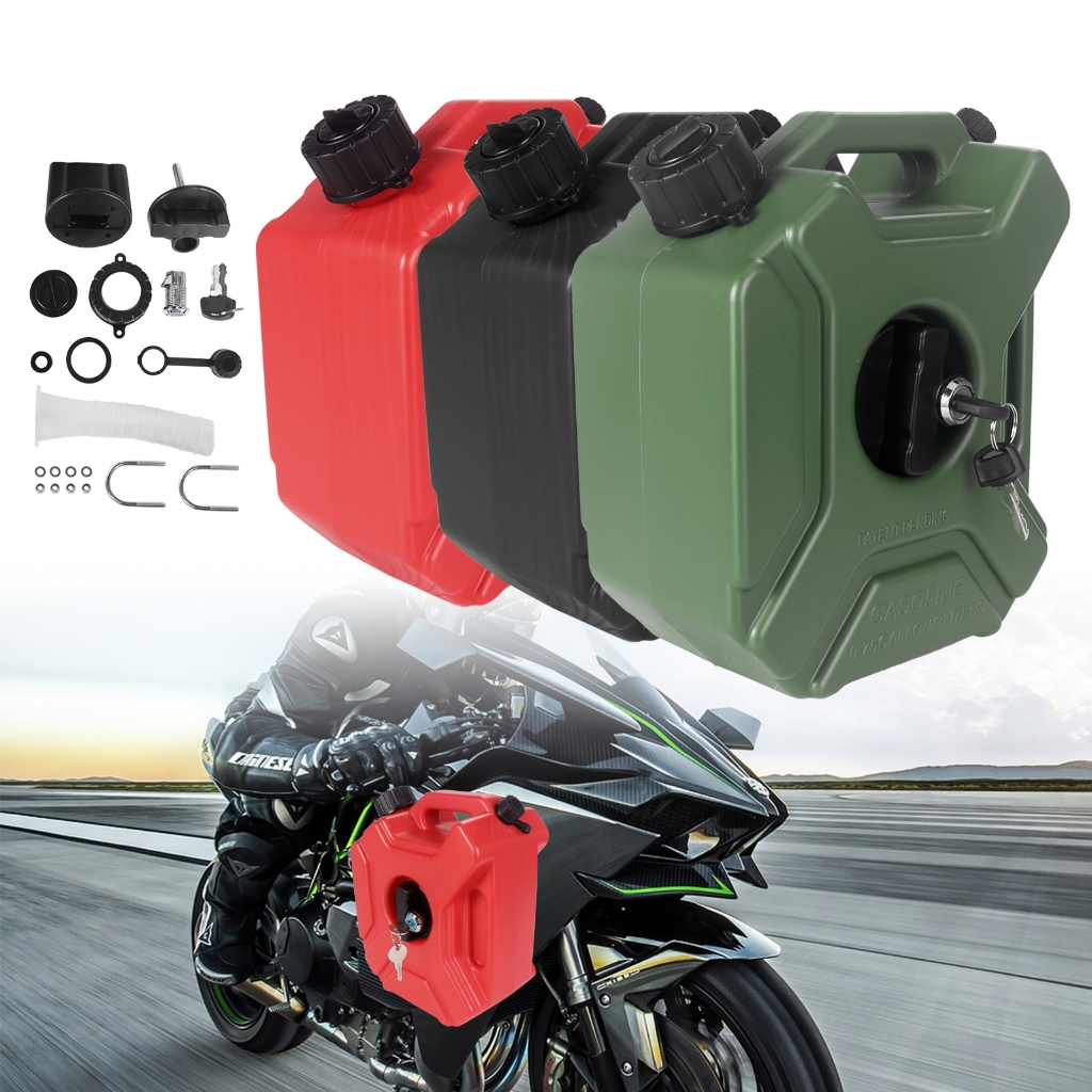 Car Motorcycle 3L Fuel Tanks Green Plastic Petrol Cans Car Jerry Can ...