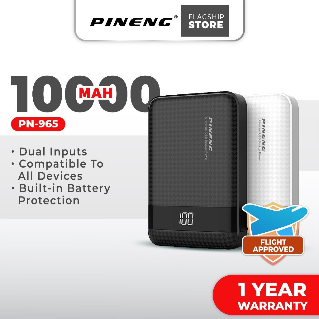 Pineng PN-965 10000mAh Super Mini Pocket Size Portable Lithium Polymer ...