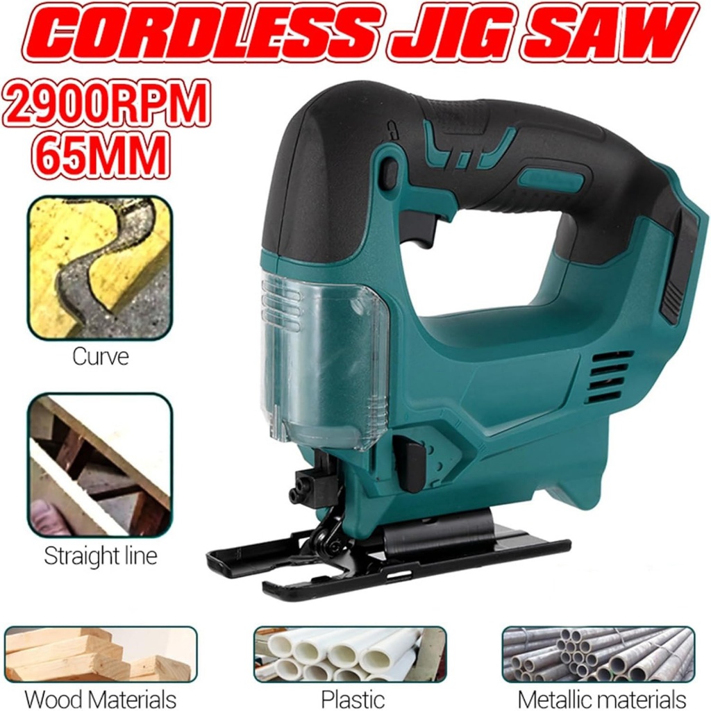 Cordless Jig Saw 21V Electric Jigsaw 2900 RPM Adjustable Speed ±45 ...