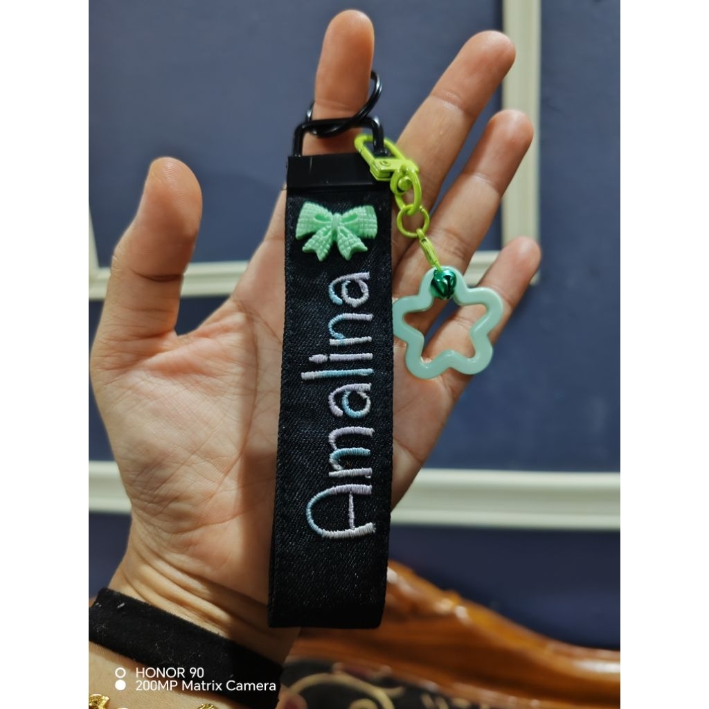 keychain sulam nama custom murah with or without charm sulam nama for ...