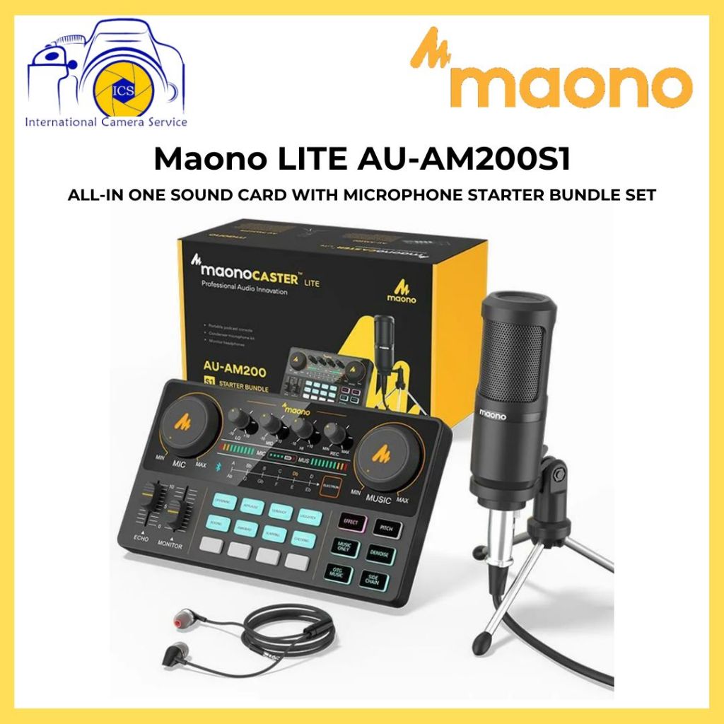 MAONO LITE AU-AM200S1 ALL-IN ONE SOUND CARD WITH MICROPHONE STARTER ...