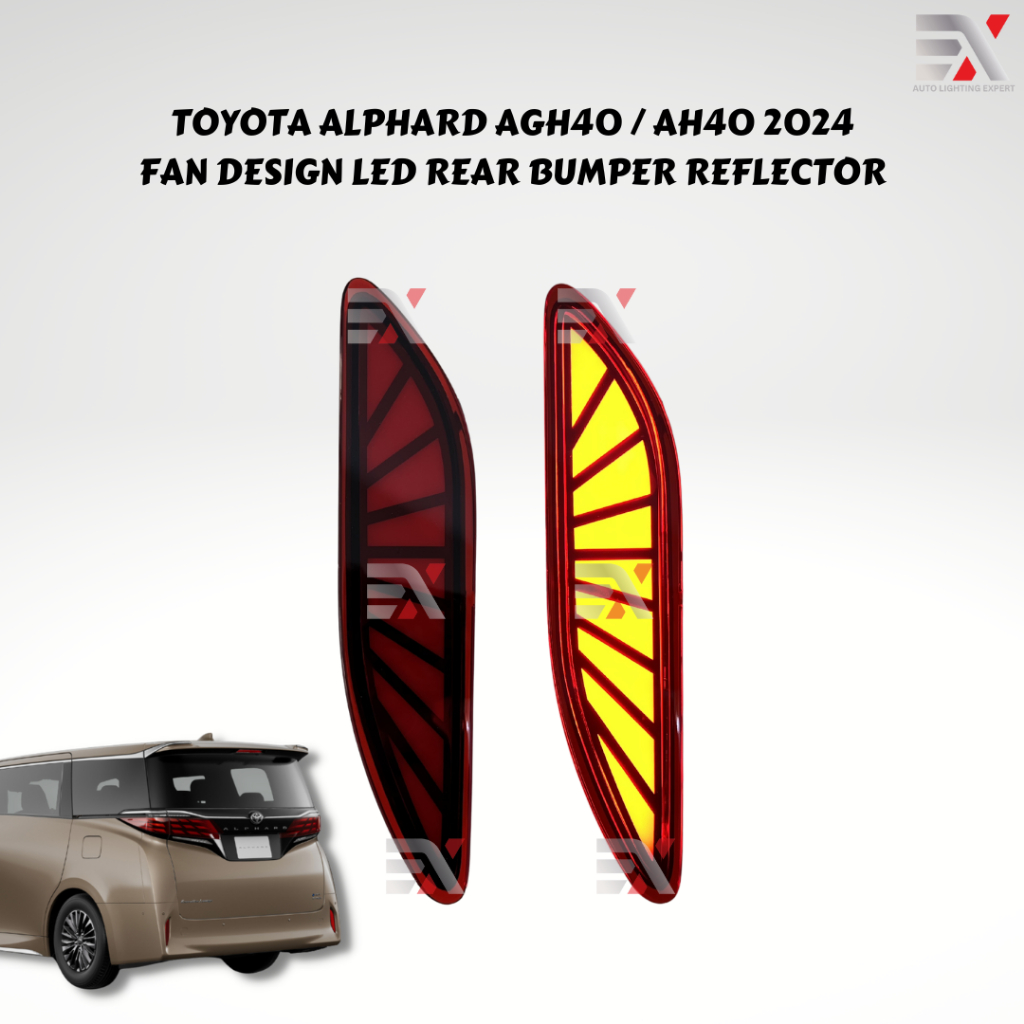 TOYOTA ALPHARD AGH40 / AH40 REAR BUMPER REFLECTOR - FAN DESIGN ...