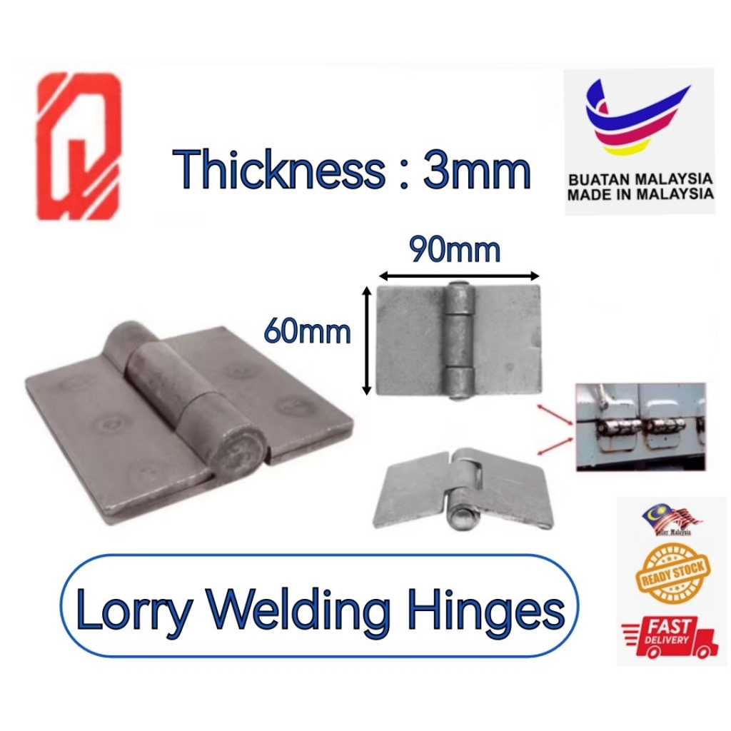 **Ready Stock** Made in Malaysia Heavy Duty Lorry Welding Hinges 60 x ...