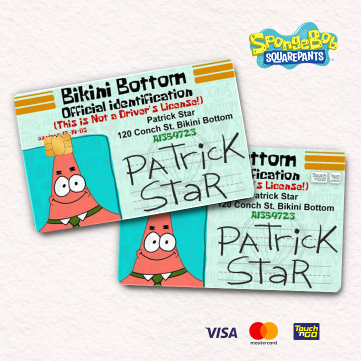 SPONGEBOB TNG DRIVER'S LICENSE - TOUCH N GO STICKER CARD / ATM CARD ...