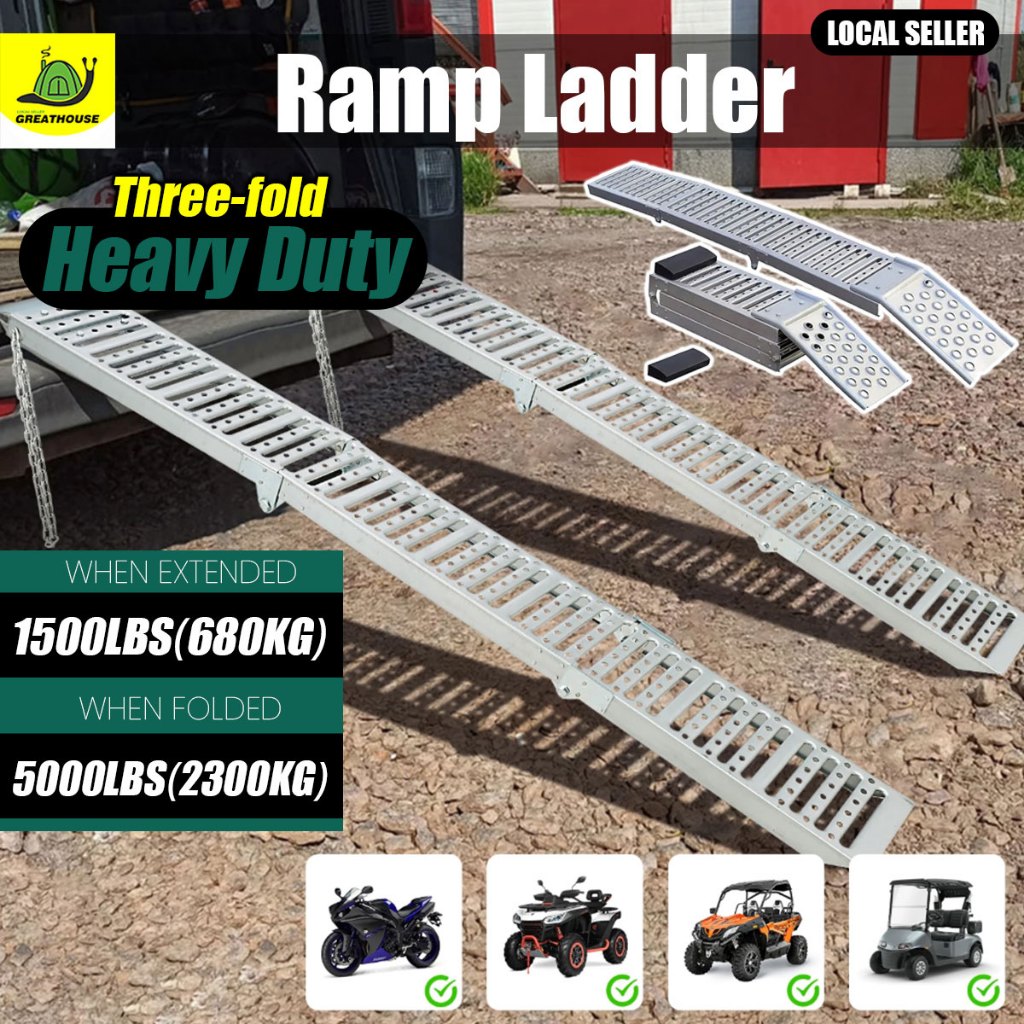MOTORCYCLE BIKE STAGE FOLDING LADDER RAMP HEAVY-DUTY MOTOCYCLE BIKE ...