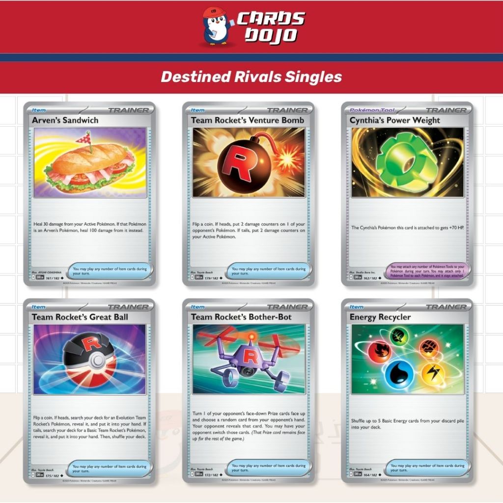 [READY STOCK] Destined Rivals Singles Trainers Pokemon TCG Trainer Card ...