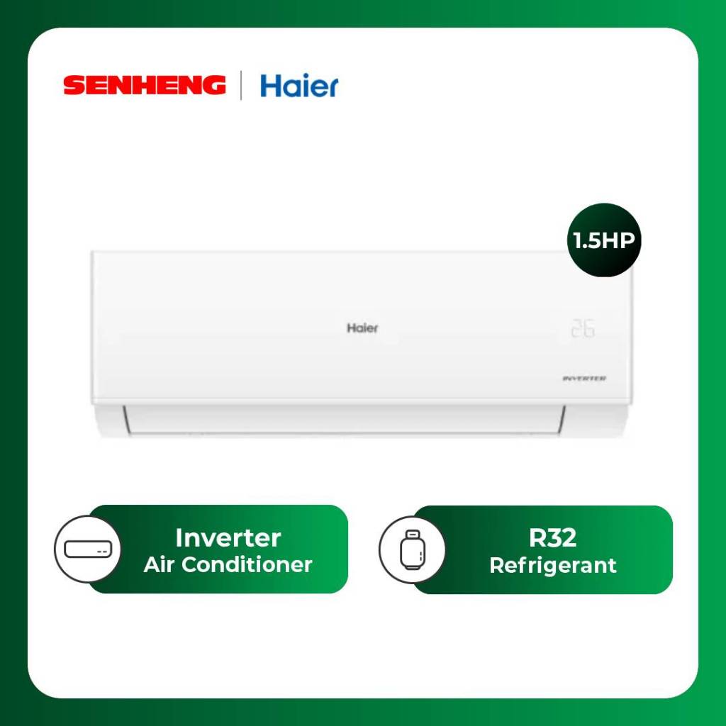 Haier 1.5HP Inverter Air Conditioner UVC Sterilization Smart Clean HSU ...