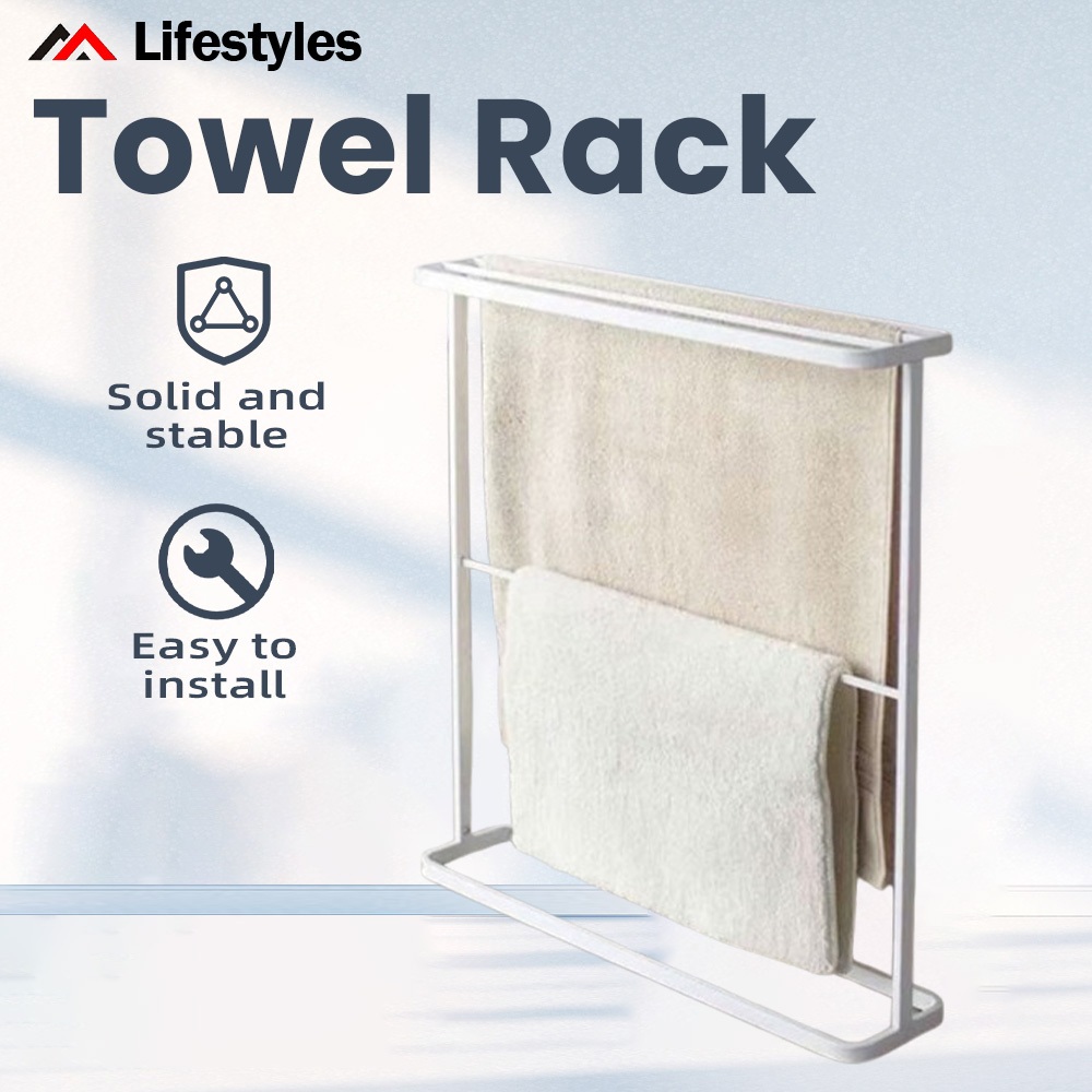 Nordic Bathroom Towel Rack Standing Shelf Iron Storage Rack Towel ...
