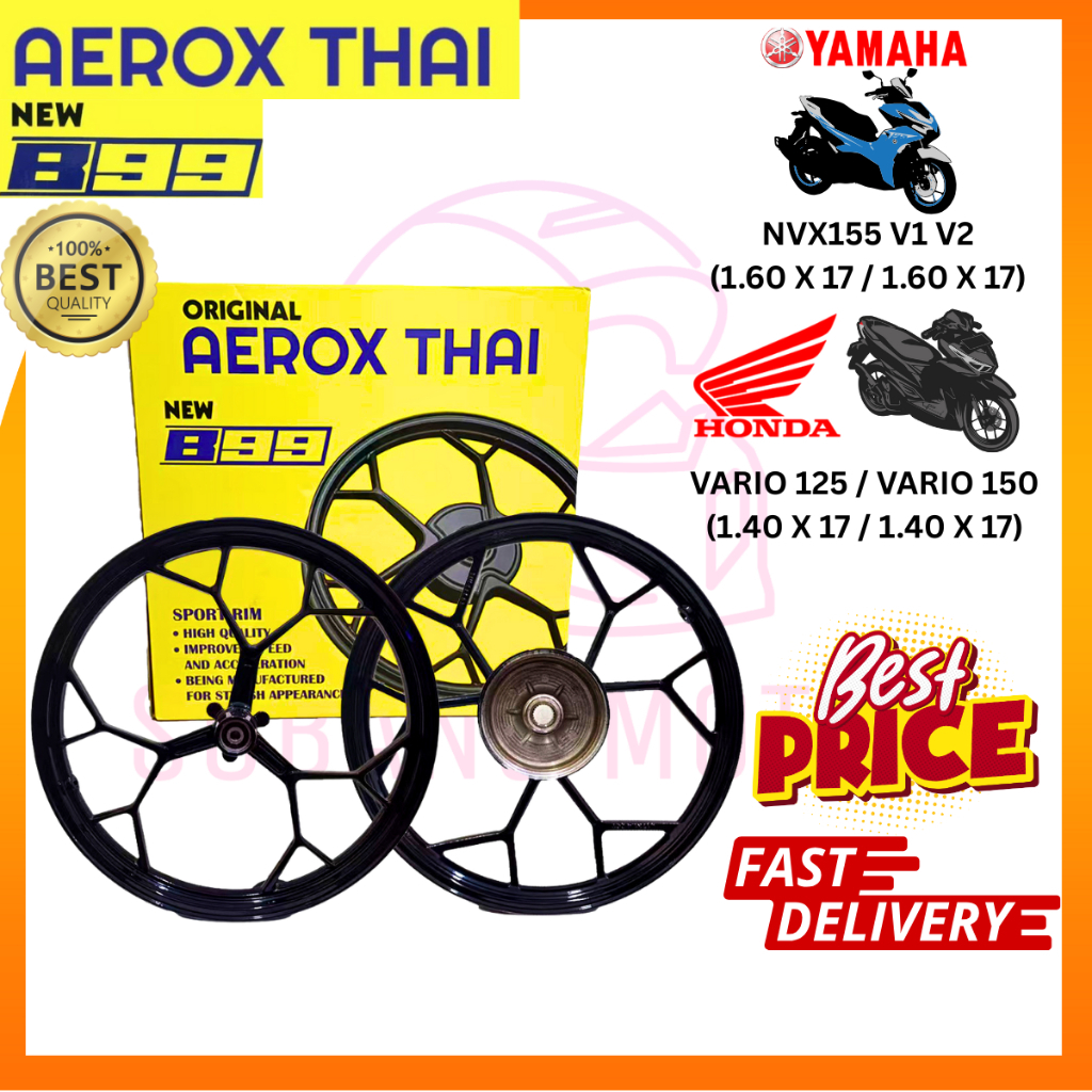 SPORT RIM AEROX THAI NVX155 V1 V2 VARIO125 VARIO 150 24T 633 FULL CHOP ...