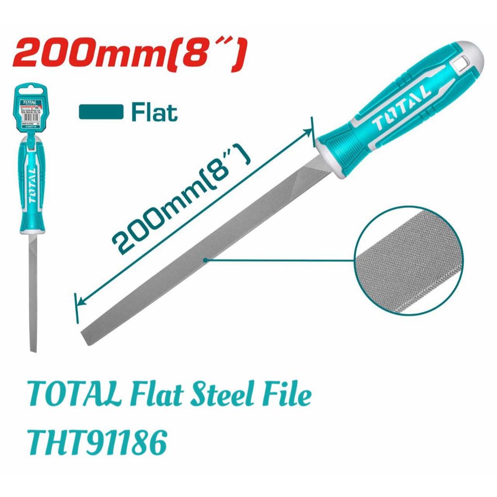 TOTAL FLAT STEEL FILE 200MM (8
