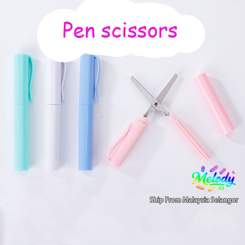 1PC Mini Pen Scissors with Cap Portable Pocket Scissors for School ...